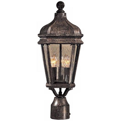Minka Lavery Rustic Outdoor Post Light Fixture Vintage Rust 20" Beveled Glass for Post Exterior Barn Deck House Porch Yard Patio