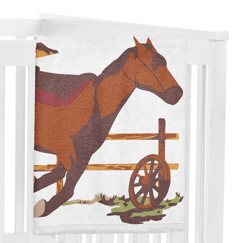 3 Piece Set Sweet Jojo Designs Milestone Swaddle Baby Blanket Wild West Collection, 3 of 7