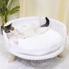 16-24" Elevated Pet Cat Sofa Chair Bed Round Small Dog Couch with Removable Waterproof Mat & Wooden Legs for Puppy Kitten Sleep - 2 of 4