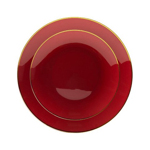 Trendables 8 Classic Burgundy Disposable Plates Dinner Plastic Plates For Party Wedding Plates 40 Count Target