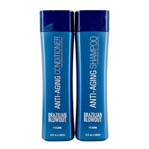 Brazilian Blowout Anti-Aging Shampoo - (12 oz) & Anti-Aging Conditioner - (12 oz) DUO SET KIT - Reverse the clock on your hair - 1 of 4