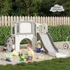 Activity Center with Slide – Multi-Functional Indoor and Outdoor Playground Playset, Includes Climber, Stairs, Crawl Tunnel, Basketball Hoop - 2 of 4