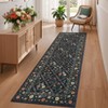 Washable Farmhouse Floral Print Living Room Rugs, Soft Non Slip Modern Bedroom Carpet, Ultra Thin Floor Rug for Home Office - 2 of 4