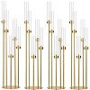 5-arm Gold Floor Candlestick, High-metal Candle Center Piece, Suitable for Weddings, Birthday Parties, Home Decoration, Christmas, LED Candles - 2 of 4