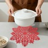 REGALWOVEN Set of 6 Snowflake Shape Placemats, Kitchen Table Mat, Seasonal Holiday Christmas Place Mats for Party Dining Table - 4 of 4