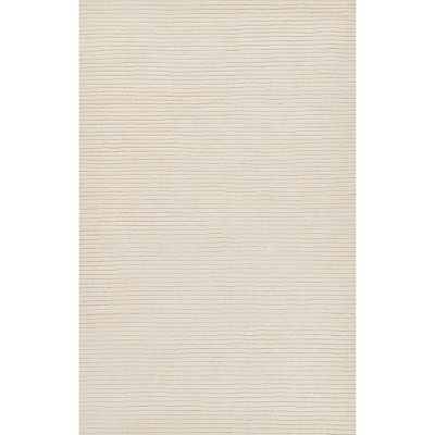 Momeni 9'x12' Asher Solid Handloomed Area Rug White: Wool, Medium Pile, Handmade, Indoor, Rectangle, Vacuum Care