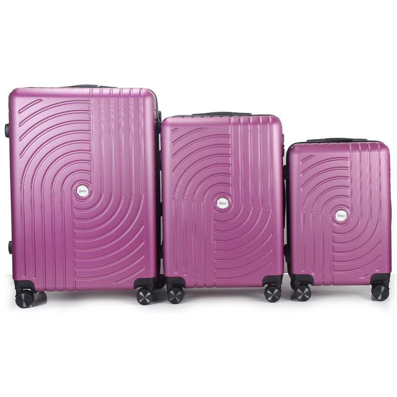 Mirage Luggage Sally ABS Hard shell Lightweight 360 Dual Spinning Wheels Combo Lock 3 Piece Luggage Set, 2 of 6
