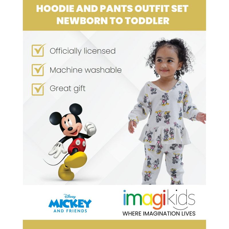 Disney Mickey Mouse Donald Duck Pluto Minnie Mouse Pullover Hoodie and Pants Outfit Set Toddler, 3 of 7