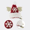 Unique Bargains Christmas Hair Clips Snowflake Wings for Christmas 3.54"x2.36" Red White 1 Pc - 3 of 4
