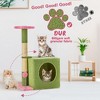 Modern Multicoloured Soft Plush Cat Tree Pet Tower with Floral Shape, Cat Condo and Soft Ball - 3 of 4