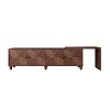 70"-90"Extendable TV Cabinet,Mid Century Lacquered And Real Wood Veneered Entertainment Center With Storage And Adjustable Shelves-Maison Boucle - 4 of 4