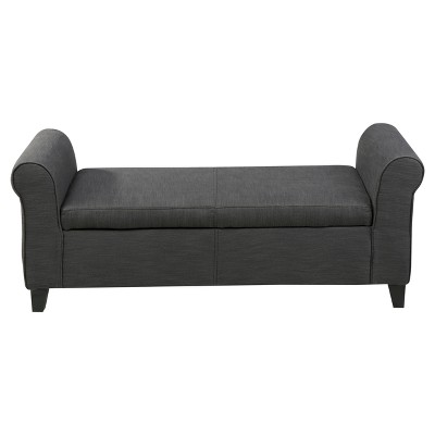 Keiko Armed Storage Bench - Dark Gray - Christopher Knight Home ...