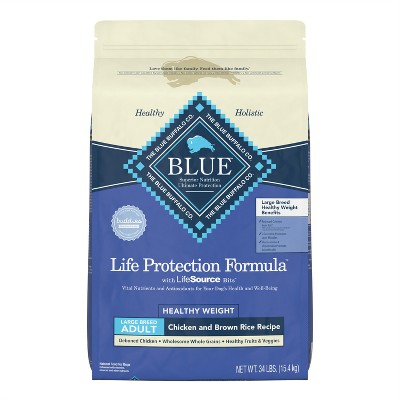 Blue Buffalo Healthy Weight Life Protection Formula Adult Dry Dog Food with Chicken and Brown Rice Recipe - 34lbs