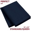Mellanni 1800 Pillowcase Set 2 pc Set of 2 Standard Size Navy Blue - 2 of 4
