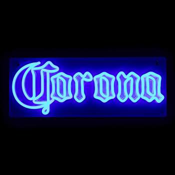Northlight 17" Blue LED Lighted Corona Logo Neon Style Wall Sign