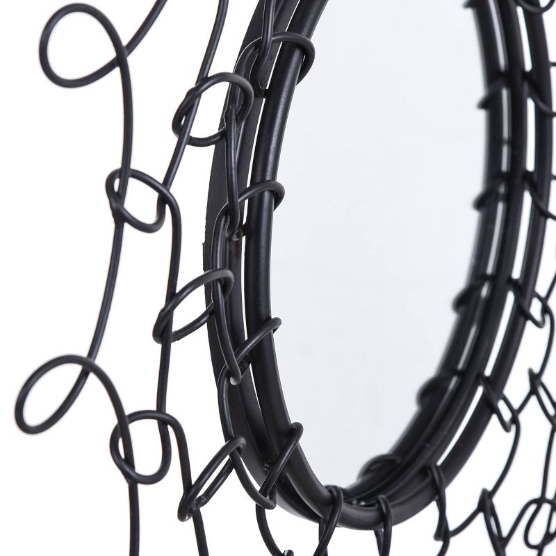 Round Metal Luka Wall Mirror with Open Looped Frame Black - StyleCraft, 5 of 7