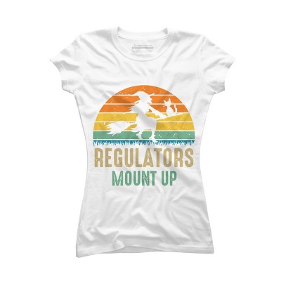 Junior's Design By Humans Regulators Mount Up Halloween Witch By RedBirdLS T-Shirt