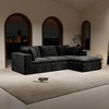 Dexmalle Corduroy Upholstered Modular Sectional Sofa with Ottoman,Black - 4 of 4