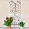 MOEPISY 2 Pack Metal Garden Trellis 86.7 inch x 19.7 inch Black - 3 of 4