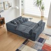 GDFStudio Zanna 143.31'' 4-Seater Modern Reversible Flannel Upholstered U-Shaped Sectional Sofa with Pillows - 4 of 4