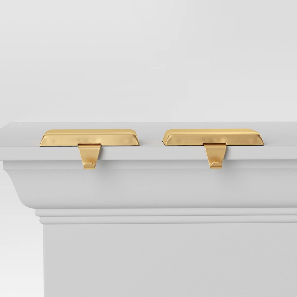 2pk Basic Christmas Stocking Holder Gold - Wondershop™