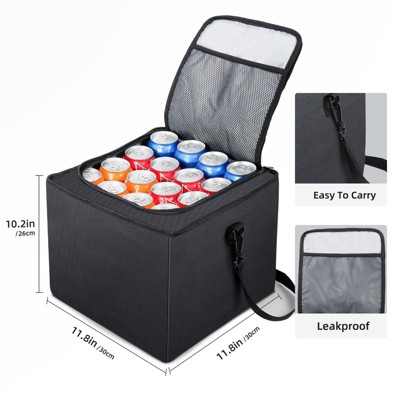 Large Black Nylon Car Trunk Organizer with Detachable Cooler Bag
