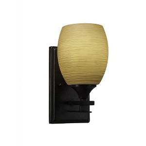 Toltec Lighting Uptowne 1 - Light Sconce in  Dark Granite with 5" Cayenne Linen Shade - 1 of 1