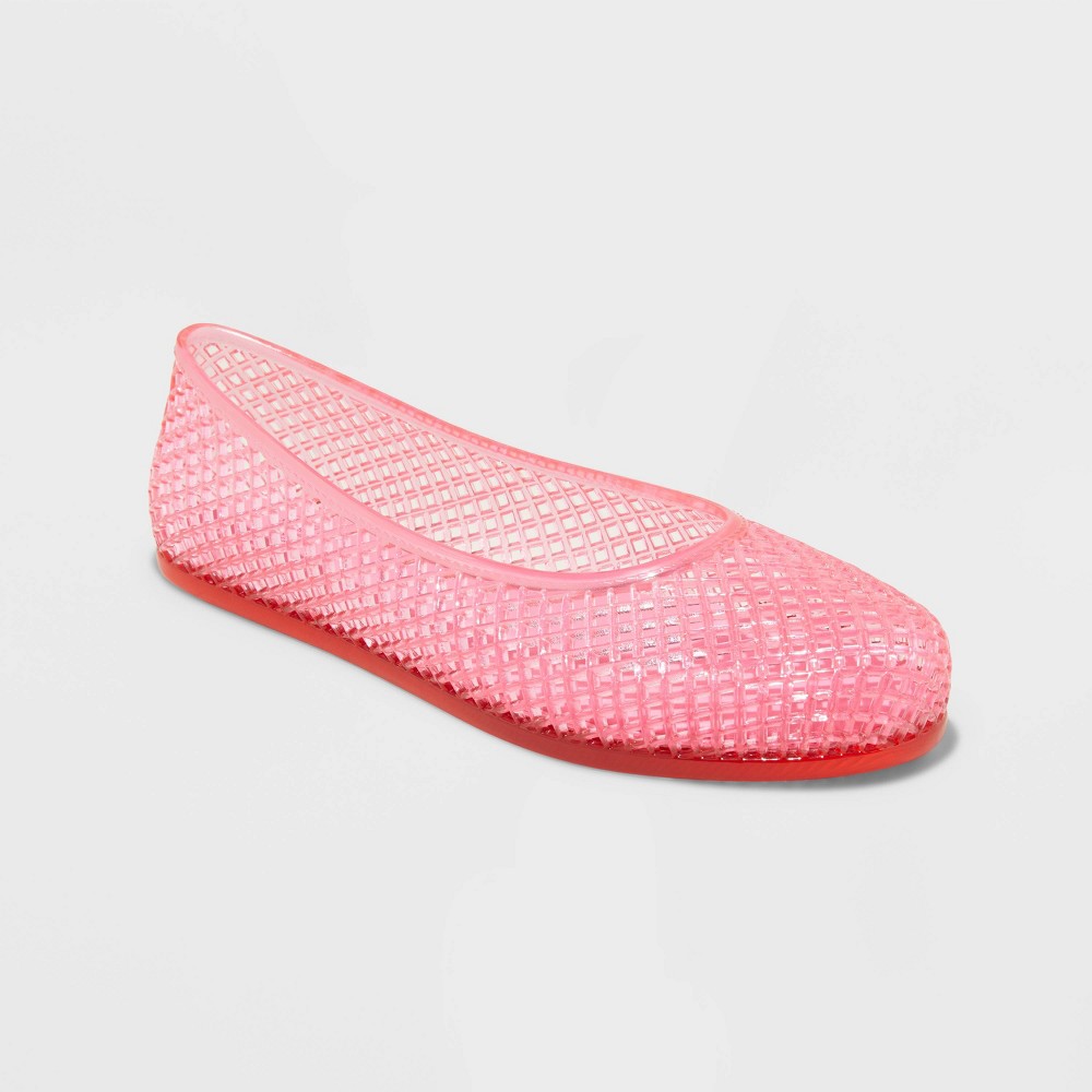 Women's Isabella Jelly Flats - Wild Fable™ Light Pink 8: Pull-On, Round Toe, Textured Outsole