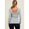 Pinkblush Silver Ribbed Scoop Neck Long Sleeve Maternity Top - 3 of 3