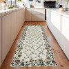Floral Irregular Edge Carpet Indoor Non Slip Washable Boho Vintage Entry Rug Low Pile Throw Rugs for Entryway - 3 of 4