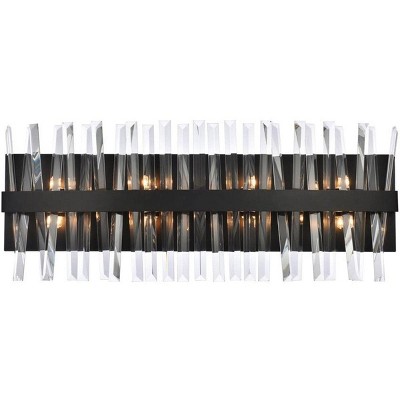 Elegant Lighting Serephina 30 inch crystal bath sconce in black