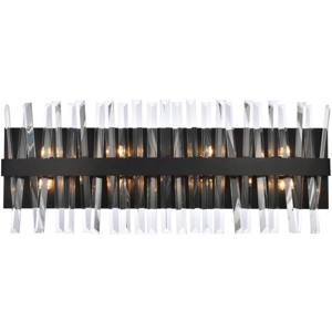 Elegant Lighting Serephina 30 inch crystal bath sconce in black - 1 of 4