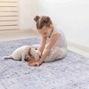 NAYSAYE Washable Rug 4' x 6' Soft Low Pile Machine Washable Non Slip Area Rug for Living Room Bedroom Dining Room, Blue and Cream - 2 of 4