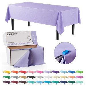 Crown Display Cut to Size Disposable Plastic Tablecloth Roll  With Cutter -54" X 100' - 1 of 4