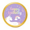 84 Pcs Unicorn Kid's Birthday Candy Party Favors Chocolate Coins (84 Count) - Gold Foil - By Just Candy - 3 of 3