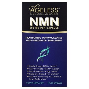 Ageless Foundation Laboratories NMN, 500 mg, 30 Veg Capsules - 1 of 4