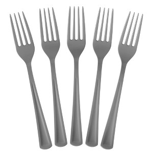 Exquisite Heavy Duty Disposable Solid Color Plastic Forks - 100 Count - 1 of 4