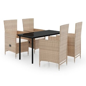 vidaXL Garden Dining Set Beige and black - 1 of 4