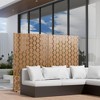 PexFix 72 in. x 47 in. Brown Metal Freestanding Privacy Screen Garden Fence For Deck Patio Balcony Outdoor Privacy Panel Square Design - 4 of 4