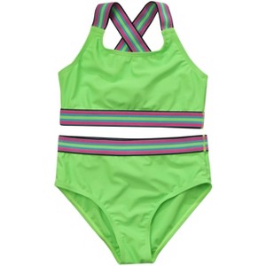 Just Love Girls’ UPF 50+ 2-Piece Bikini Swimsuit Set – Neon, Tie-Dye & Ombre Styles for Kids - 1 of 2