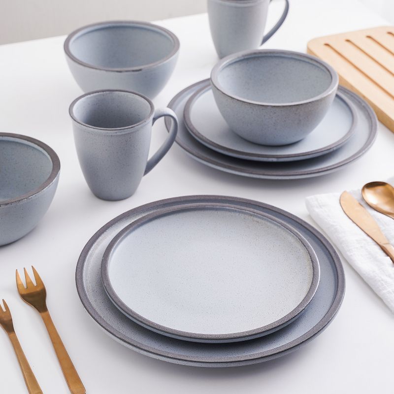 Stone Lain Tina 16-Piece Stoneware Dinnerware Set, Service for 4, Blue and Grey, 4 of 7