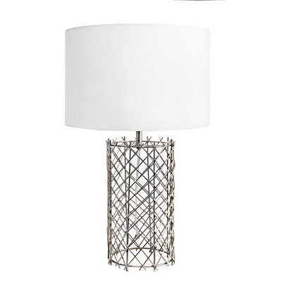 nuLOOM Carlisle 23" Metal Table Lamp Lighting - Silver 23" H x 14" W x 14" D