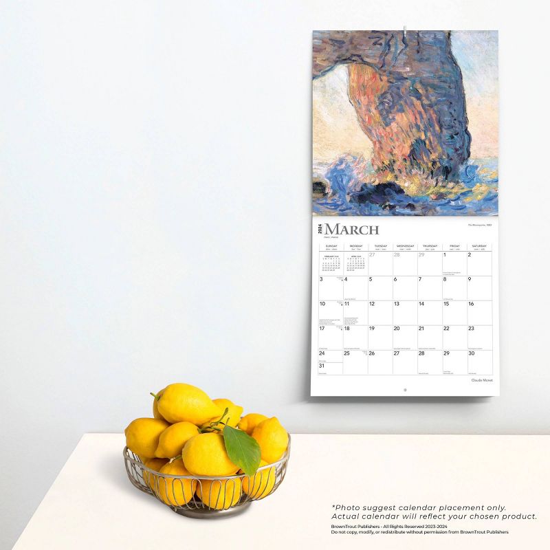 Browntrout 2024 Wall Calendar 12&#34;x12&#34; Claude Monet, 4 of 5