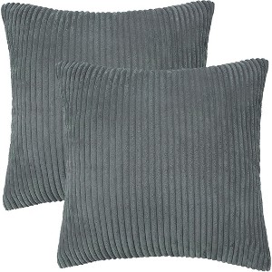 PiccoCasa Soft Corduroy Striped Cushion Decorative Throw Pillowcase 2 Pcs - 1 of 4