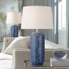 360 Lighting Waves 26 1/2" Tall Modern Coastal Table Lamps Set of 2 Blue Ceramic White Shade Living Room Bedroom Bedside Nightstand House Office - 2 of 4