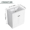 GDFStudio Veromca Modern Textured Freestanding Bathroom Vanity with Resin Sink, Adjusted Shelf and Mental Handle - 3 of 4