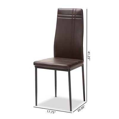 Matiese Brown Faux Leather Parsons Dining Chair Set