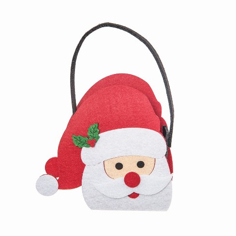 Gallerie II 6.1" Jolly Santa Claus Cute Felt Christmas Candy Bag Holder Basket Container - image 1 of 3