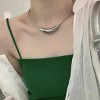 Stainless Steel Tube Choker | Curved Bar Statement Snake Chain Necklace - 4 of 4
