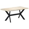 vidaXL Dining Table White and black Solid mango wood and powder-coated steel - 2 of 4